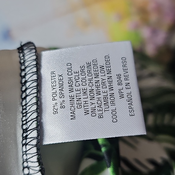 Thalia Sodi Green Palm Print Skirt Small - Picture 4 of 5